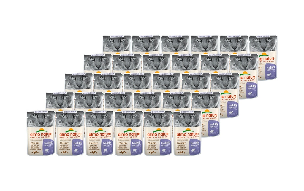 Almo Nature Alimentation humide Holistic Digestive Help mit Geflügel, 30 x 70 g