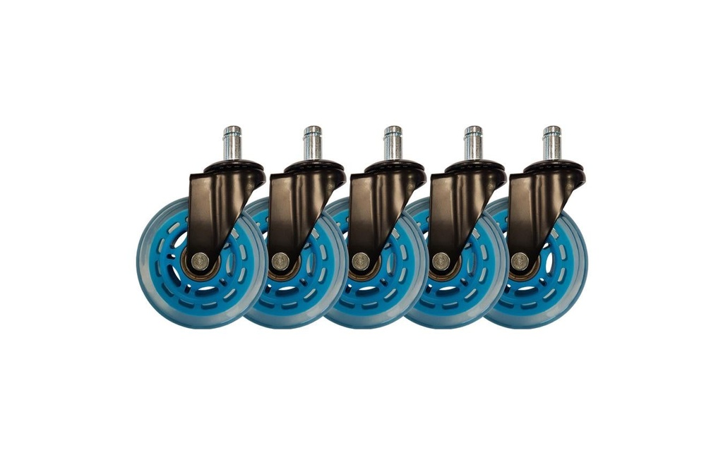 LC-Power Jeu de 5 roulettes pour chaise de jeu Bleu clair
