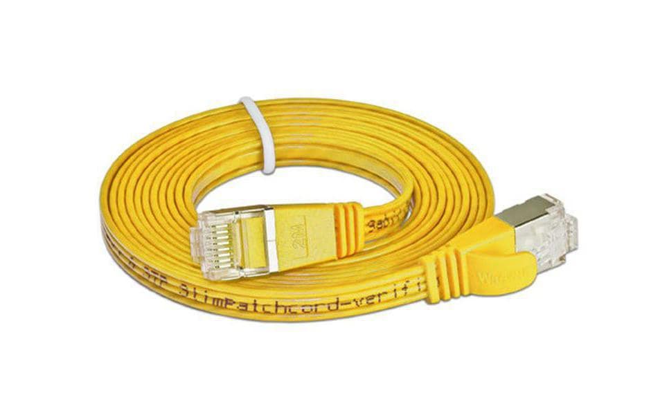 SLIM Câble patch slim RJ-45 - RJ-45, Cat 6, STP, 25 m, Jaune