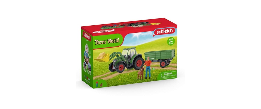 Schleich Ensemble de pions Farm World Tracteur avec remorque