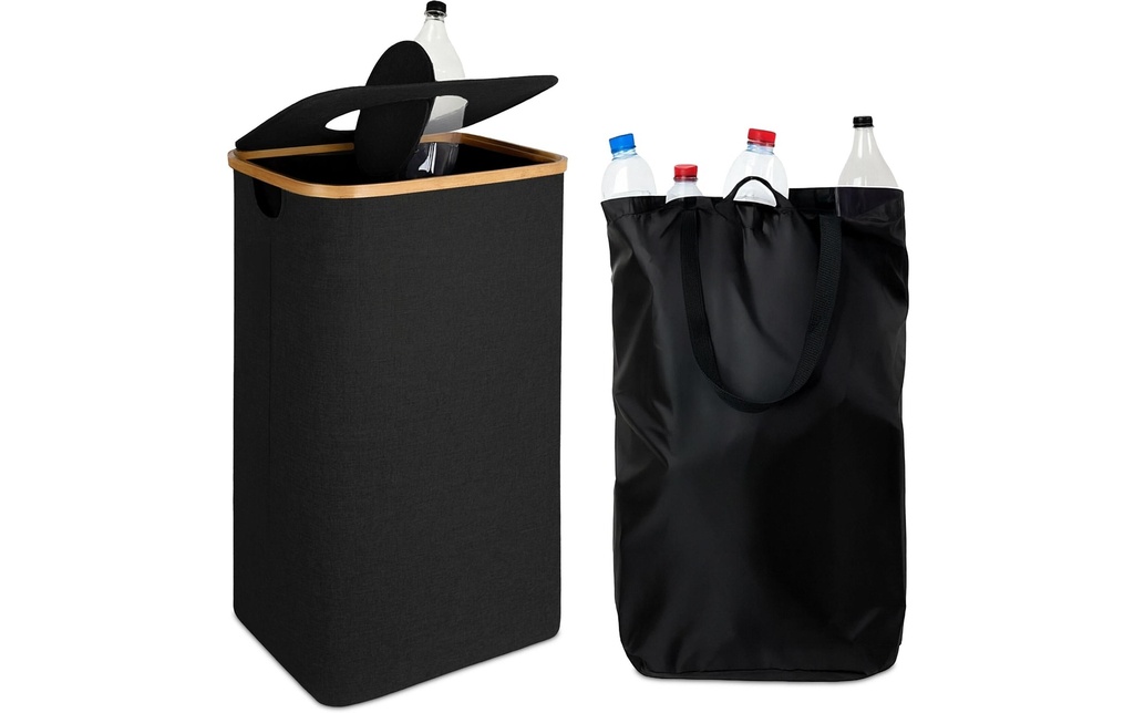 relaxdays Bacs de recyclage 100 L Noir