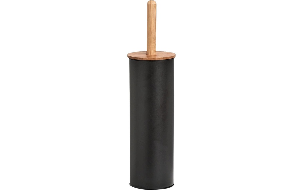 Zeller Present Brosse à toilettes Métal / bambou, 10 x 38.4 cm, noir