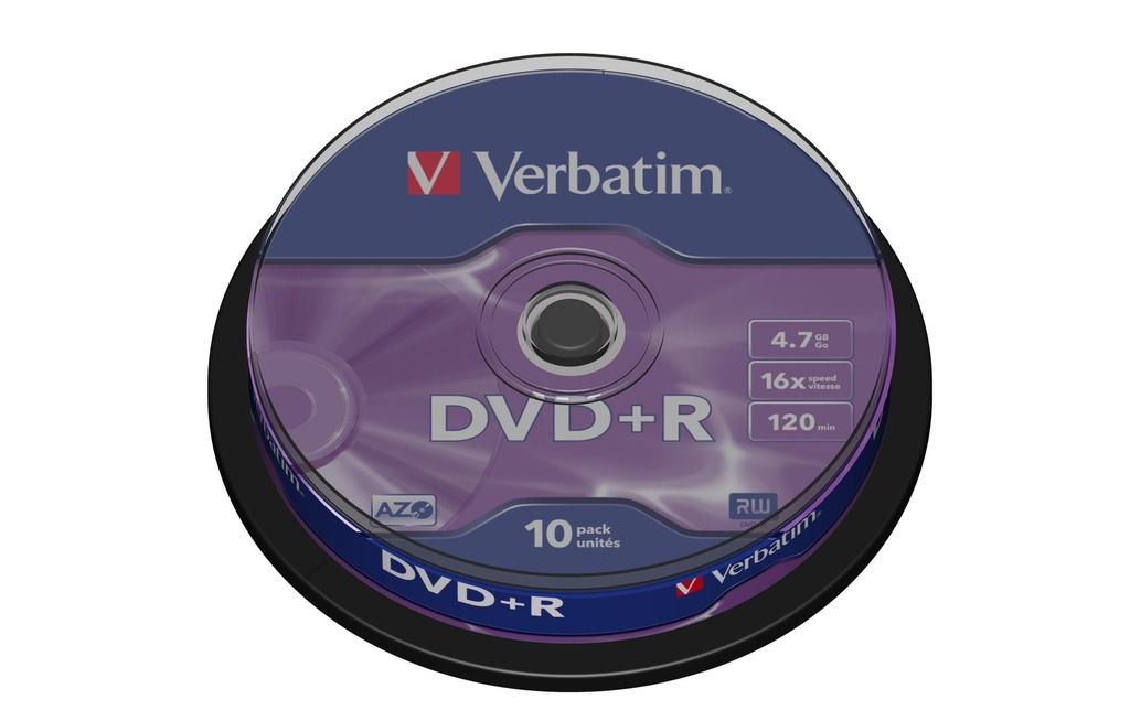 Verbatim DVD+R 4.7 GB, tour (10 Pièce/s)