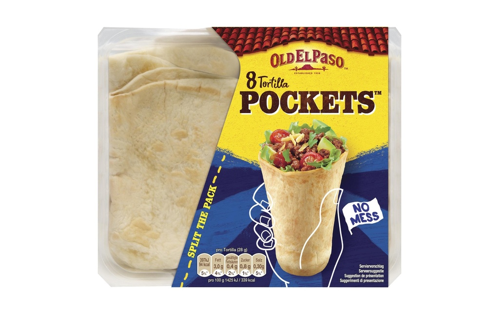 Old El Paso Tortilla Pockets 8 pièces