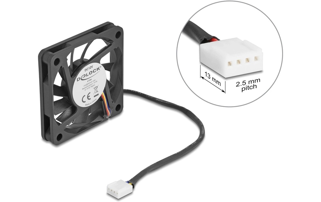 Delock Ventilateur PC 12 V DC, 60 x 60 x 10 mm