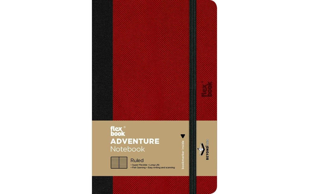 Flexbook Adventure Notebook 9 x 14 cm, À lignes, Rouge