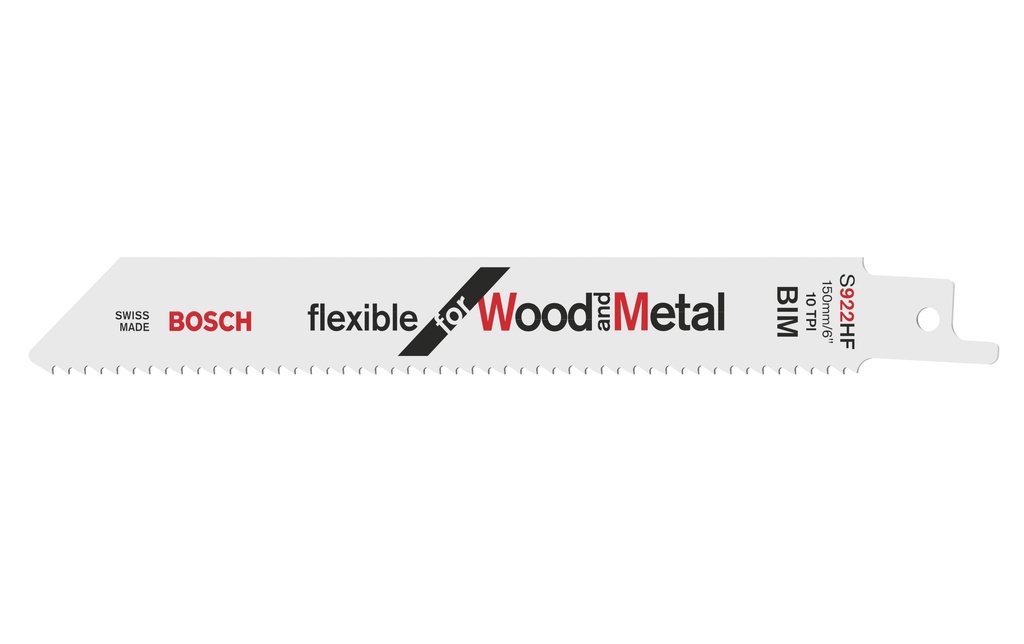 Bosch Professional Lame de scie sabre S 922 HF Flexible Wood and Metal, 5 pièces