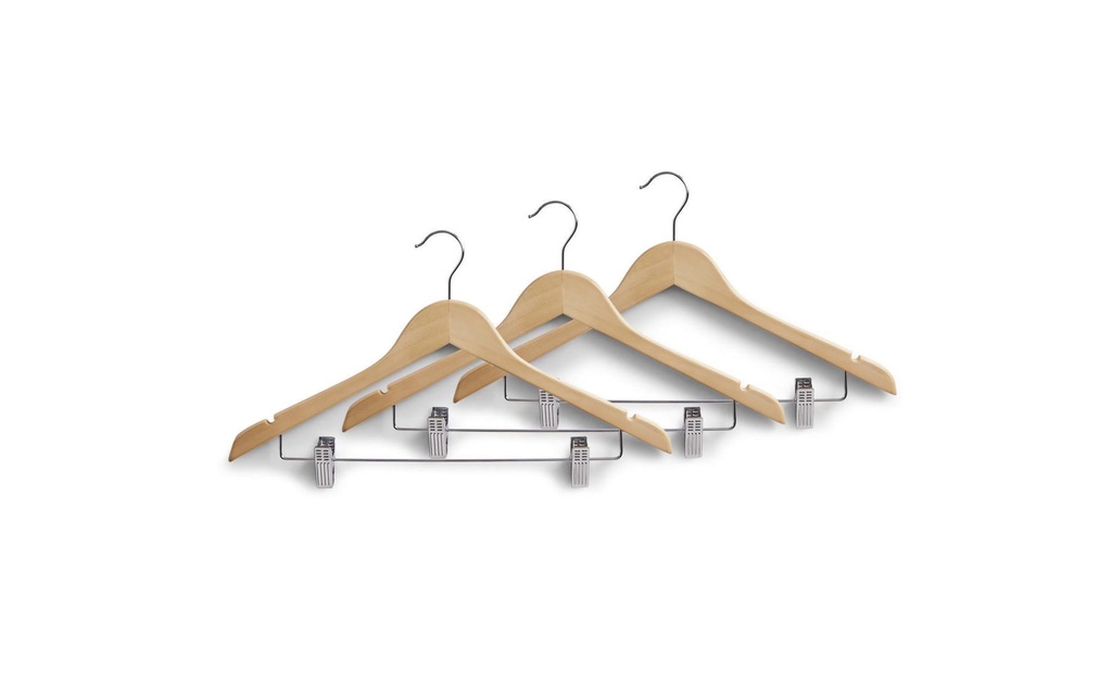 Zeller Present Cintre Jeu de 3 avec clips 3 Pièce/s, Beige