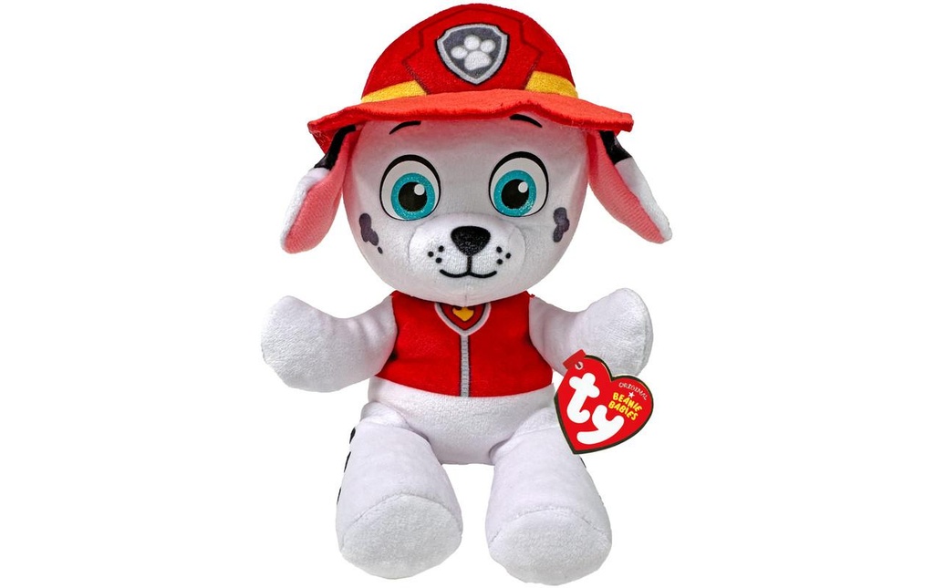 Ty Peluche Paw Patrol Marshall 20 cm, Rouge, Blanc