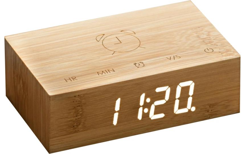 Gingko Réveil numérique Flip Click Clock Marron