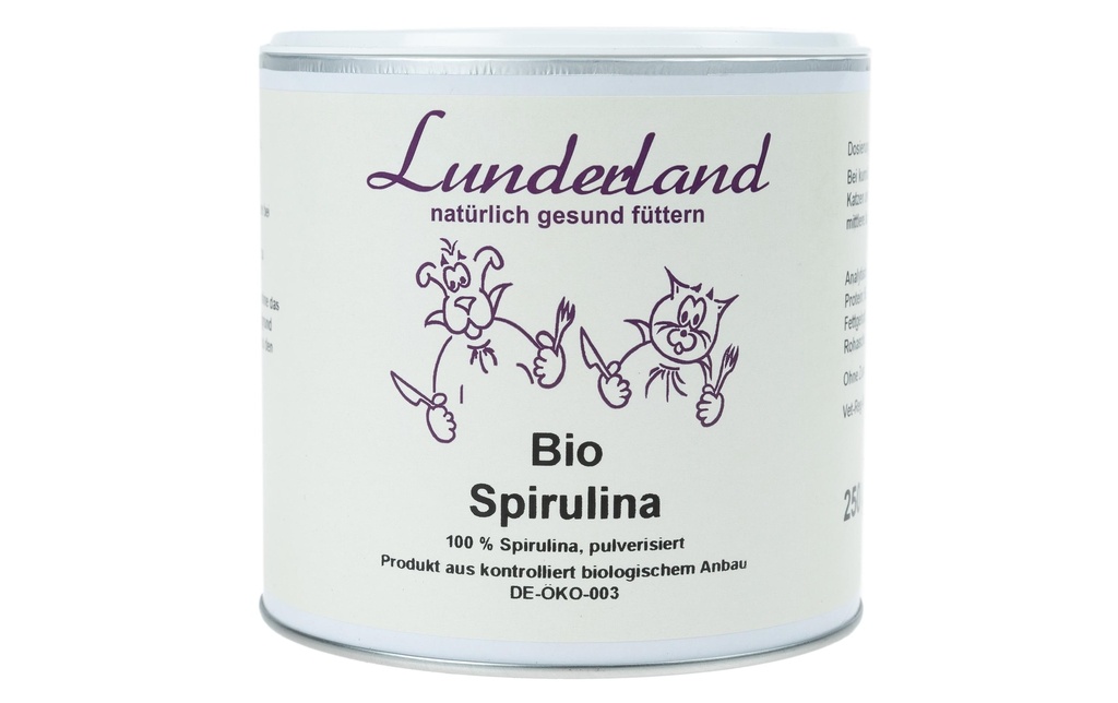 Lunderland Supplément alimentaire pour chiens Spiruline biologique, 250 g