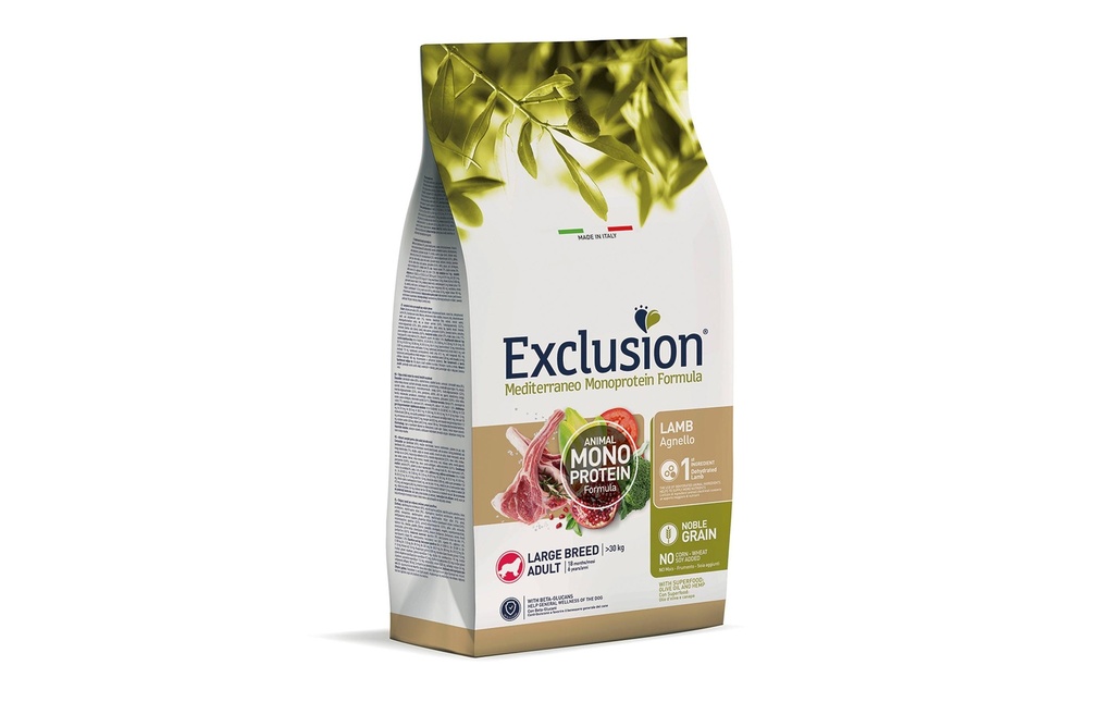 Exclusion Alimentation sèche Adult Large Lamb, 12 kg