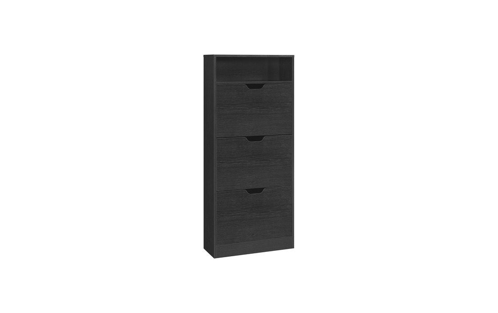 VASAGLE Armoire à chaussures 60 x 24 x 139 cm, noir