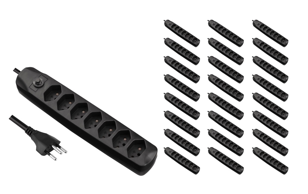 FURBER.power Bloc multiprises avec protection contre les surcharges 7x T13, 25 pièces