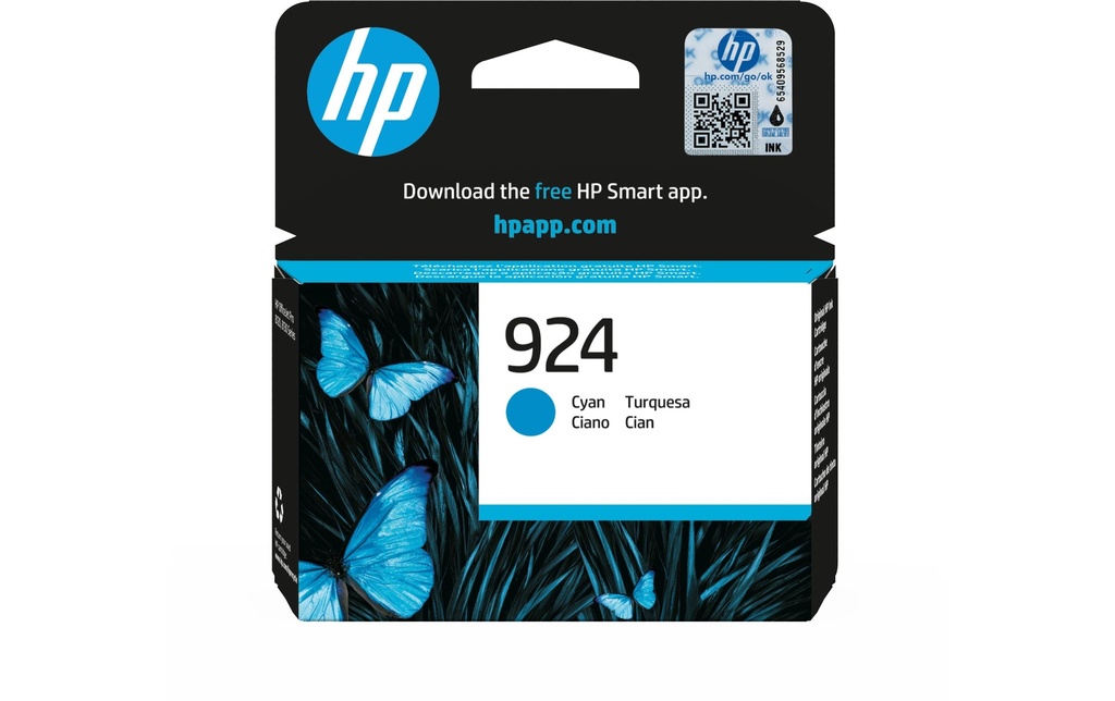 HP Encre N° 924 (4K0U3NE) Cyan