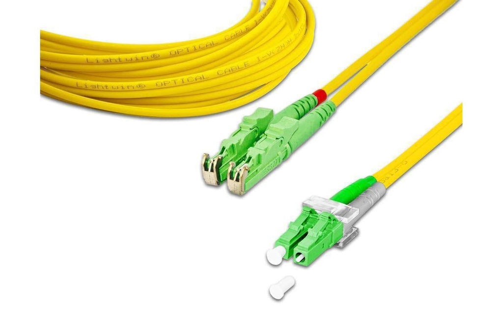 Lightwin Câble patch à fibre optique SM E2000/APC – LC/APC, OS2, Duplex, 20 m