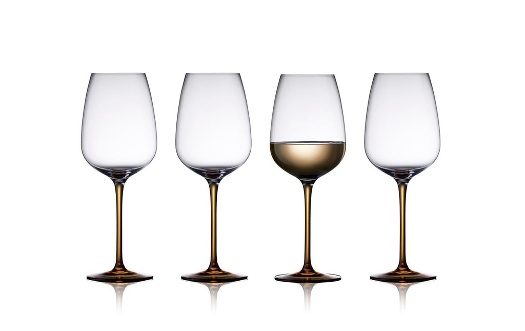 Lyngby Service de verres à vin Vienne Brun, 4 pièces, 53 cl