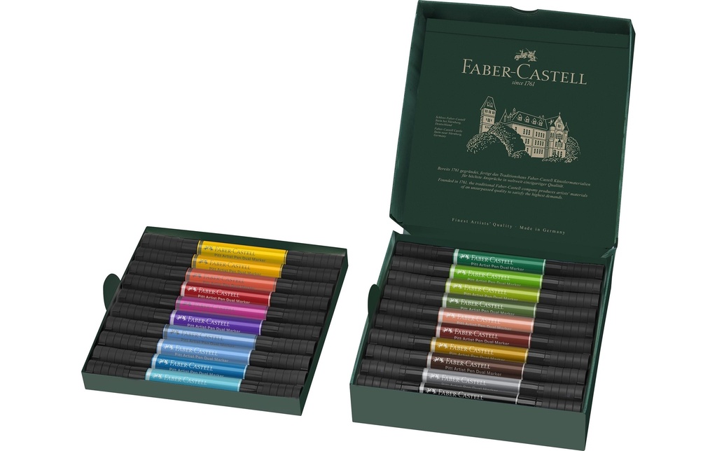 Faber-Castell Crayon à encre de Chine Pitt Artist Pen Dual 20 pièces