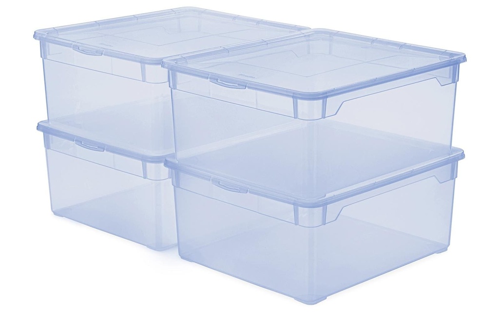 Rotho Boîte de rangement Clearbox 18 l, 4 pièces