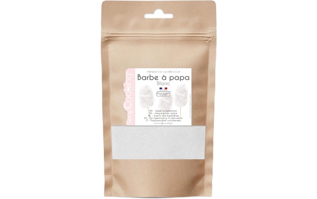 ScrapCooking Mélange prêt à l'emploi Barbe à papa goût bonbon blanc 160 g