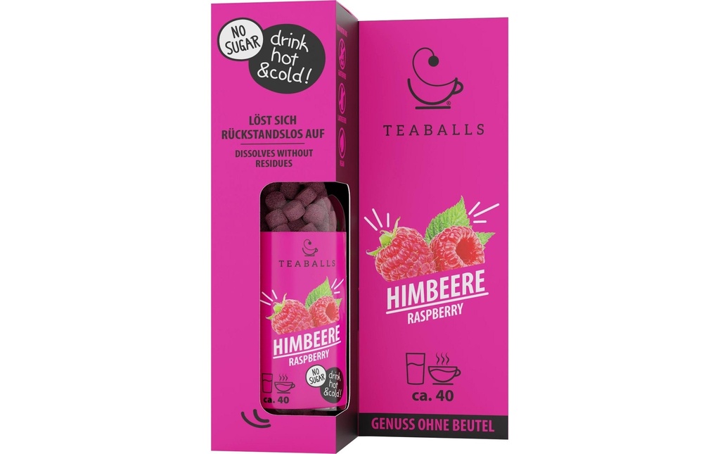 TEABALLS Vanille et framboise BLACK SELECTION environ 40 tasses