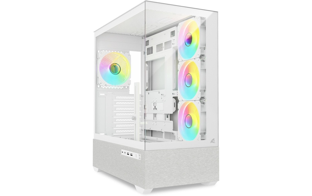 Sharkoon Boîtier d’ordinateur AK7 ARGB Blanc