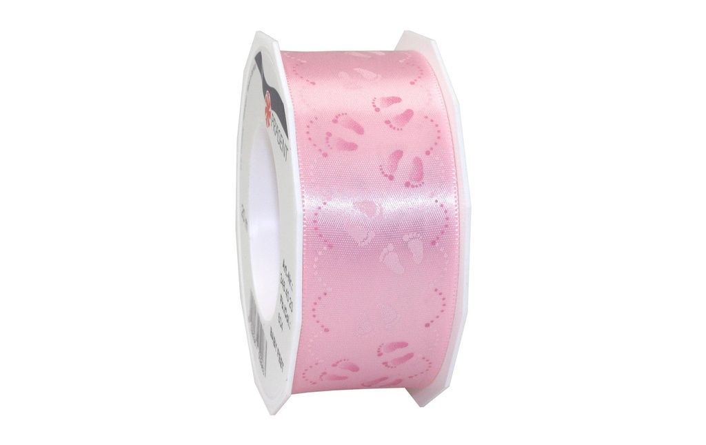 Pattberg Ruban cadeau Baby Feet 4 cm x 20 m, rose