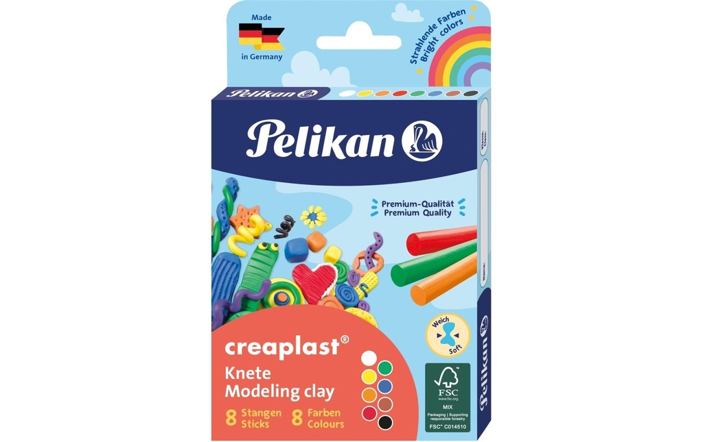 Pelikan Plasticine Creaplast 8 couleurs