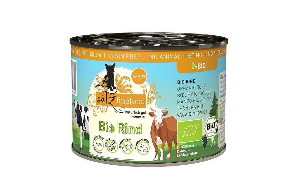 catz finefood Alimentation humide Bio No.507 Bœuf, 200 g