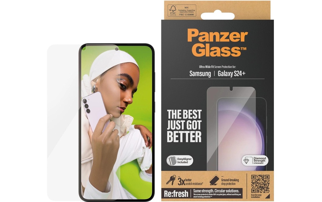 Panzerglass Protection d’écran Ultra Wide Fit Galaxy S24+ avec applicateur