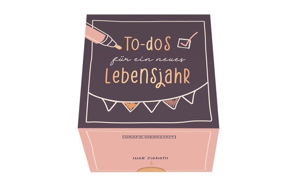 Grafik Werkstatt Message dans une boîte To-dos pour une nouvelle année de vie