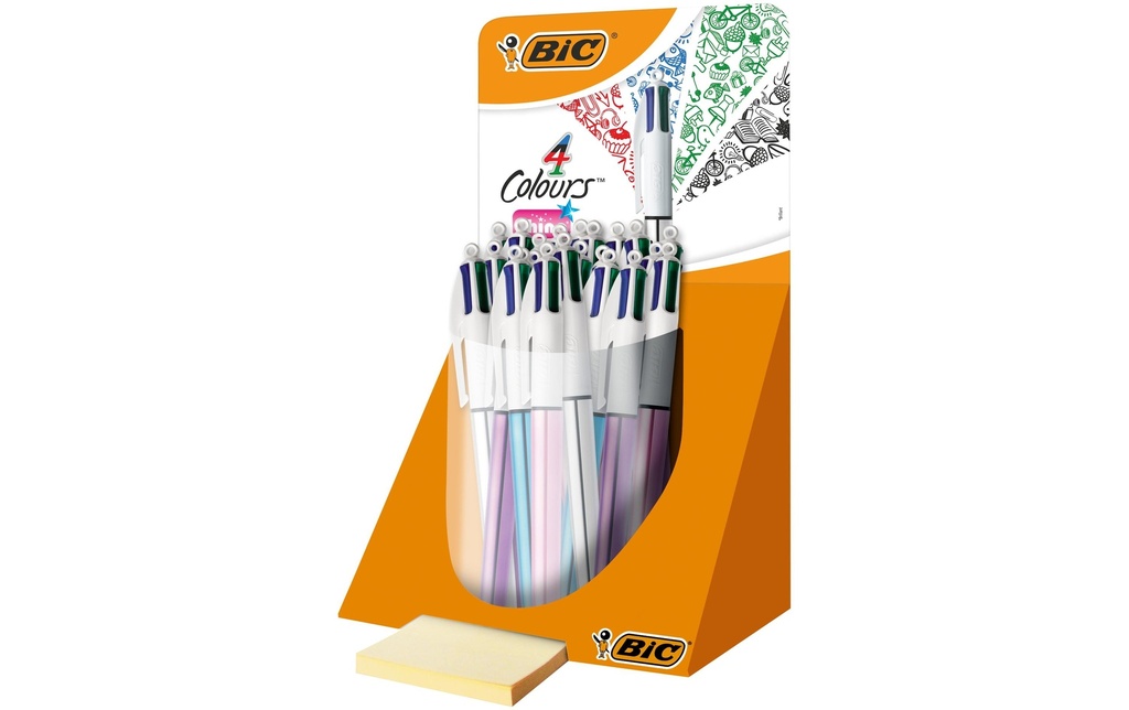 BIC Stylo à bille multicolore 4-Colours Shine 0,32 mm20 pièces