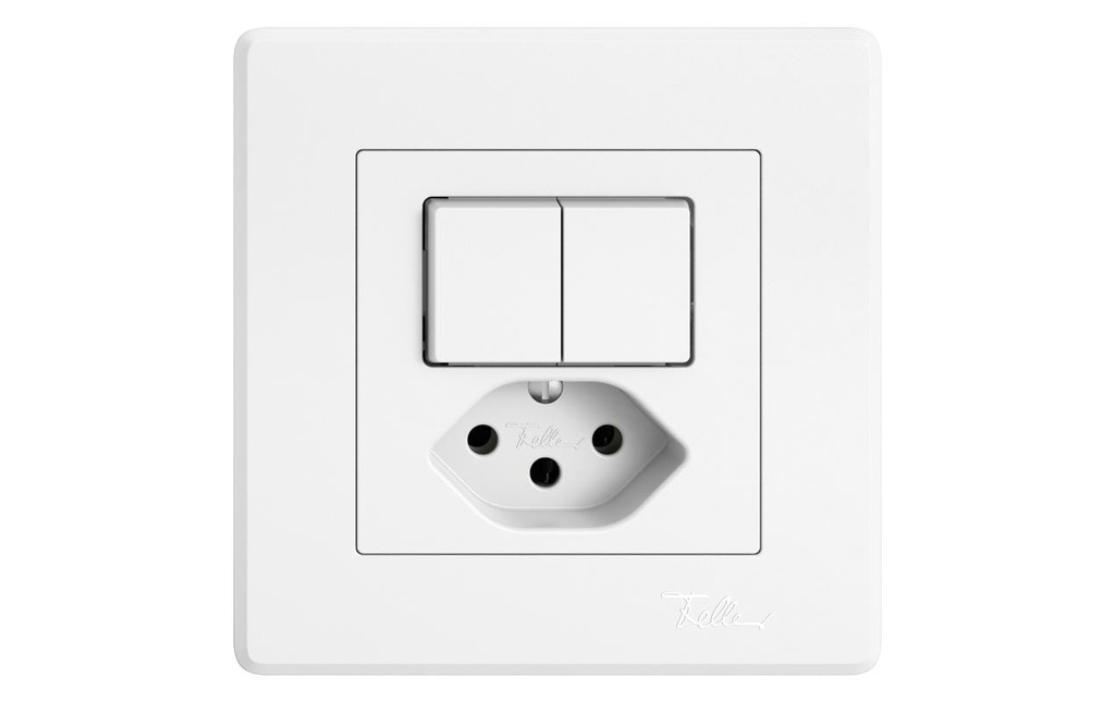 Feller EDIZIOliv Petite prise mixte UP 3+3/x1T13 Blanc