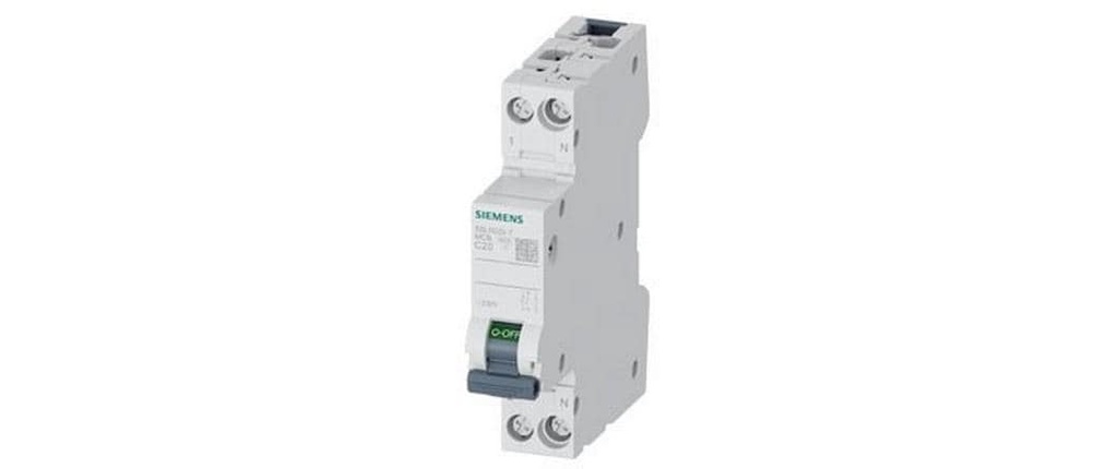 Siemens Disjoncteur de protection de ligne 230 V 6kA, 1+N-polaire/1TE C20
