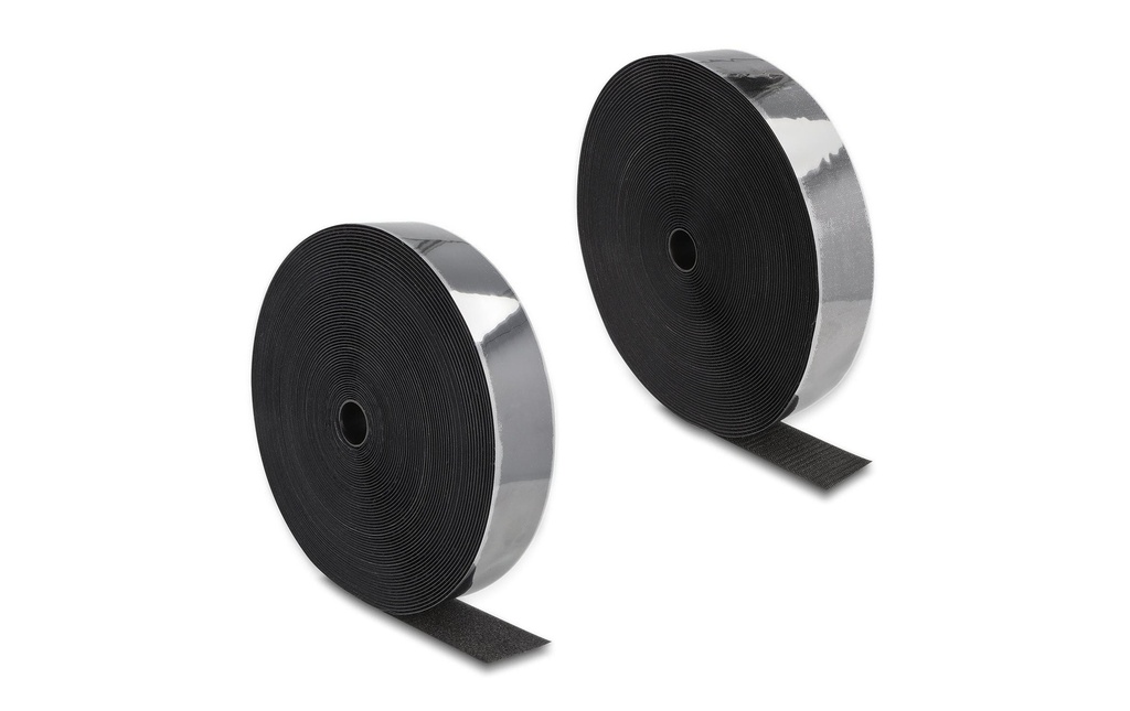 Delock Bande auto-agrippante 25m x 50mm Résistant Noir