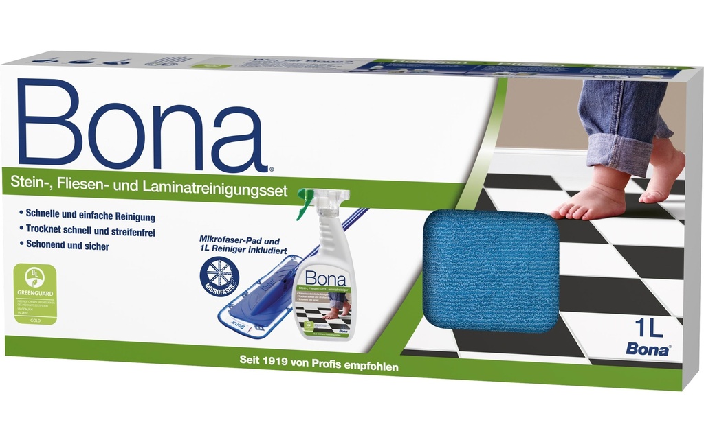 Bona Kit de nettoyage pour les sols durs vitrifiés, Bleu