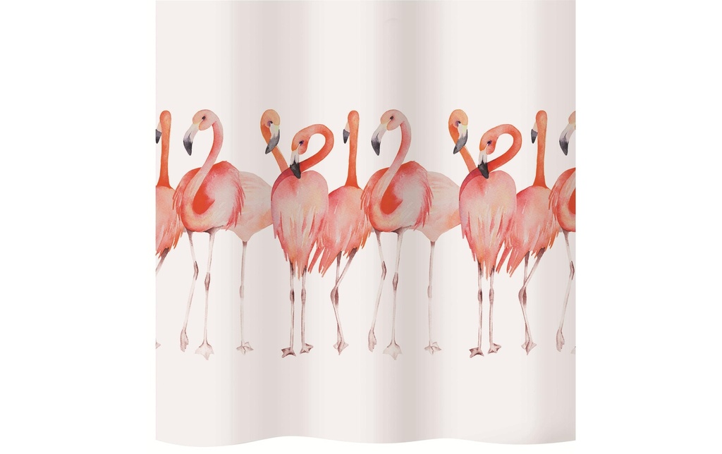diaqua® Rideau de douche Flamingo 120 x 200 cm, Rose/Blanc