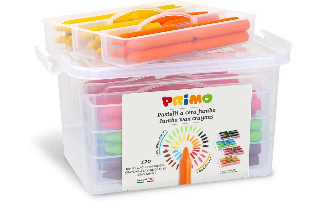 Primo Crayon gras de couleur Boîte d'école Jumbo 120 pièces