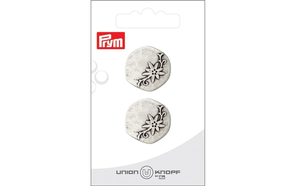 Prym Union Knopf Boutons Métal 23 mm, 2 pièces, vieil argent