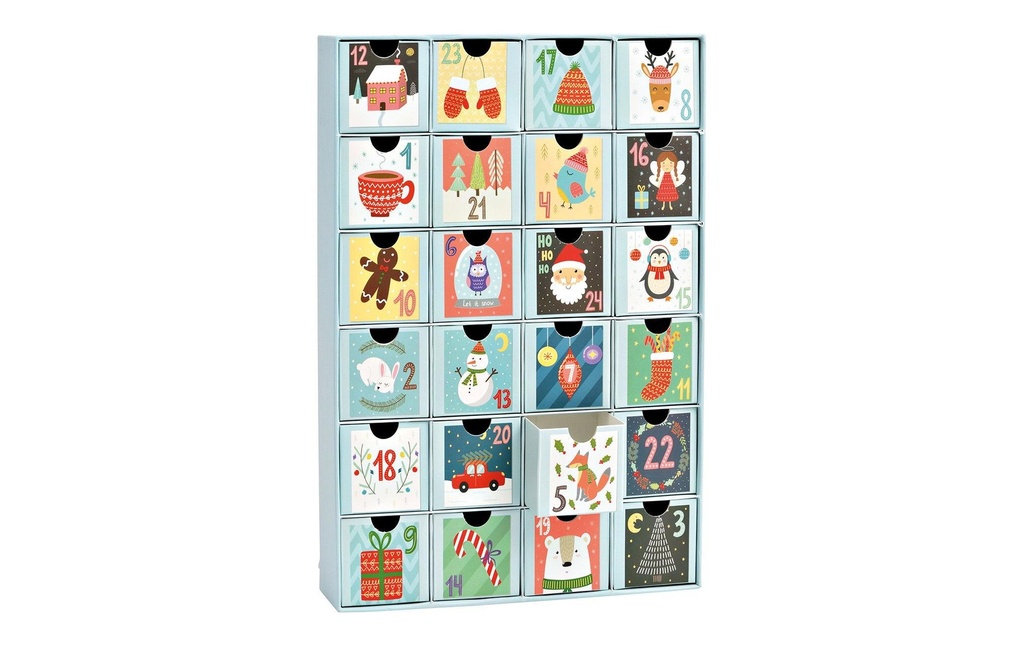 G. Wurm Calendrier de l’Avent Christmas 26 x 39 x 6 cm