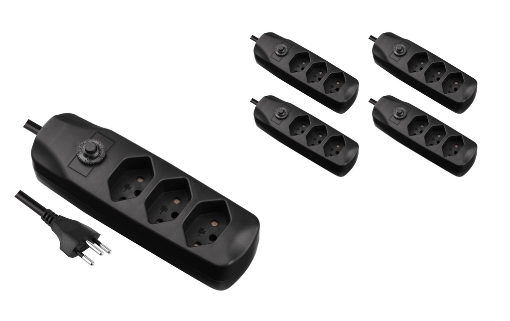 FURBER.power Bloc multiprises avec protection contre les surcharges 3x T13, 5 pièces