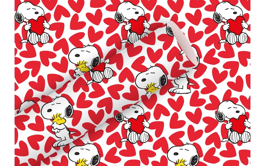 Braun + Company Papier cadeau Snoopy Love Rouge 2 m x 70 cm