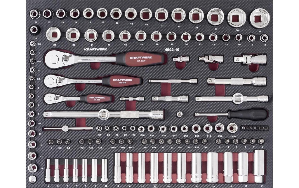 Kraftwerk Jeux de clés à douille avec Ergokraft, 125 pièce(s)