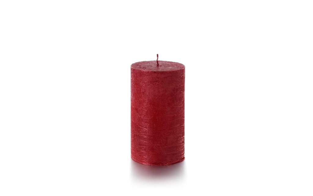 balthasar Bougie cylindrique Rustico 12 x 7 cm, Rouge