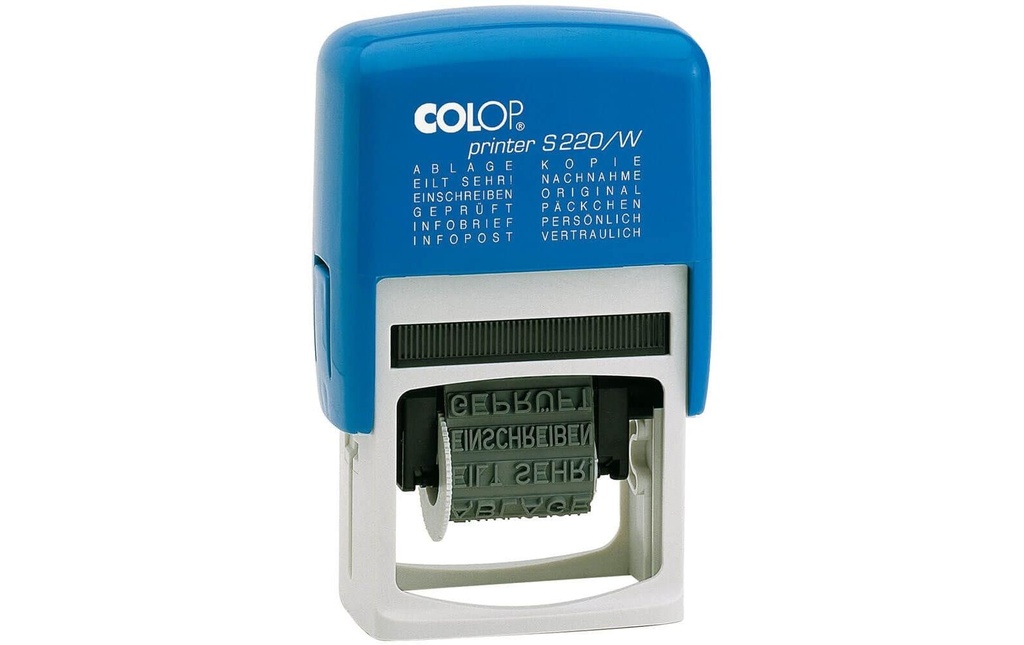 Colop Tampon Printer S220/W Lettres/Chiffres, Rouge/Noir