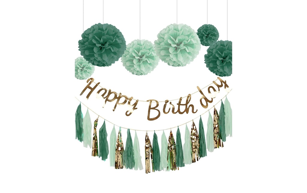 I AM CREATIVE Guirlande Anniversaire Doré/Menthe