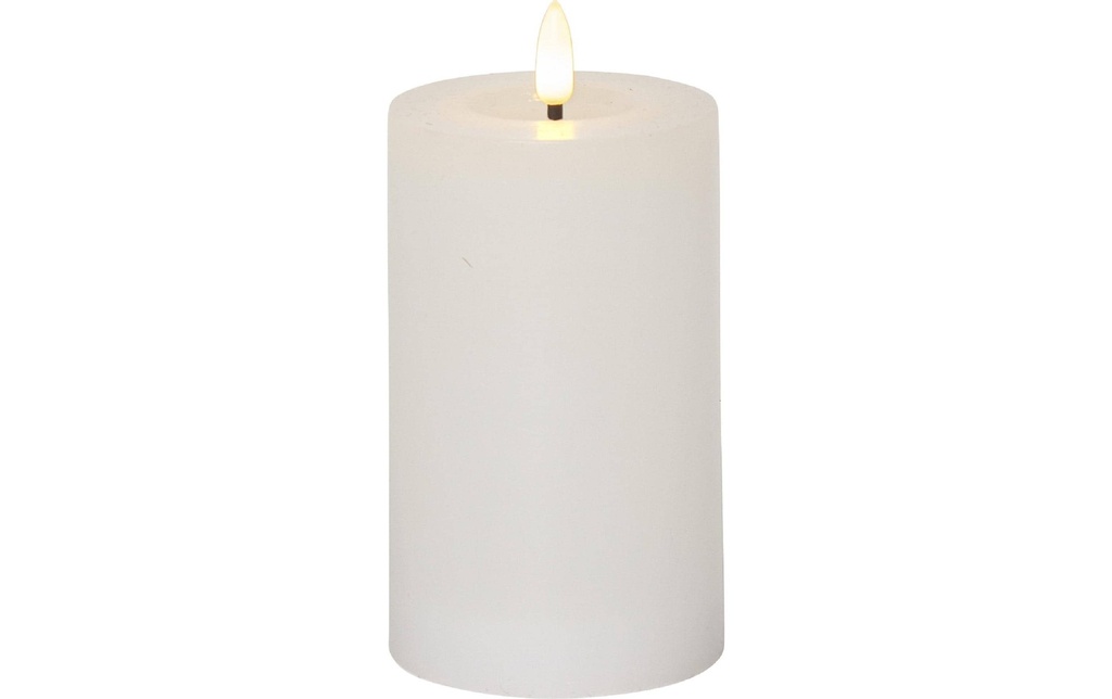 Star Trading Bougie LED Flamme Flow, Ø 7.5 x 15 cm, Blanc