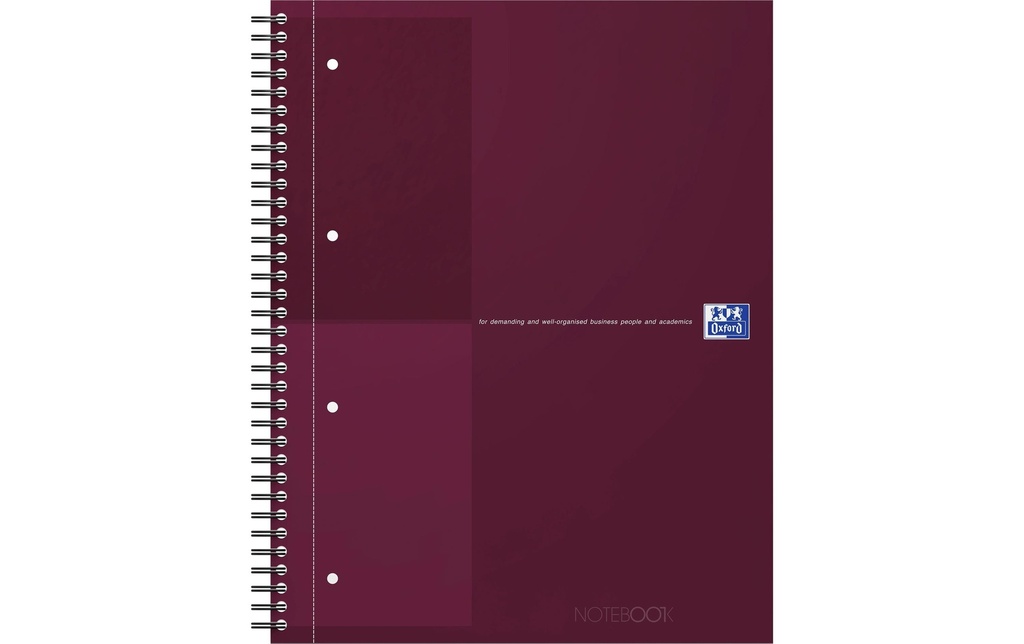 Oxford Bloc-notes A4, À lignes, Rouge foncé