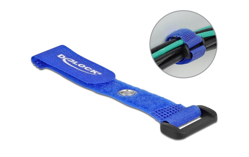 Delock Serre-câble auto-agrippant Bleu 150 mm x 20 mm 5 pièces
