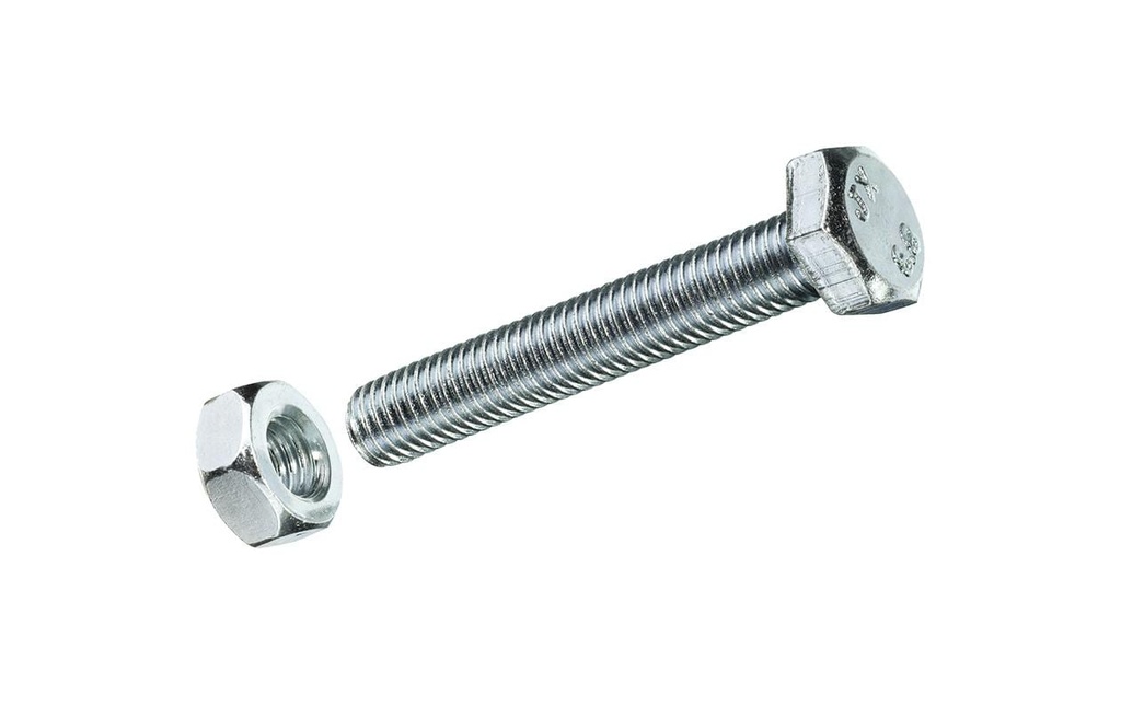 FTM Vis à tête hexagonale M 10 x 80 mm avec écrous Acier, 2 pièces